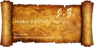 Jesko Zétény névjegykártya
